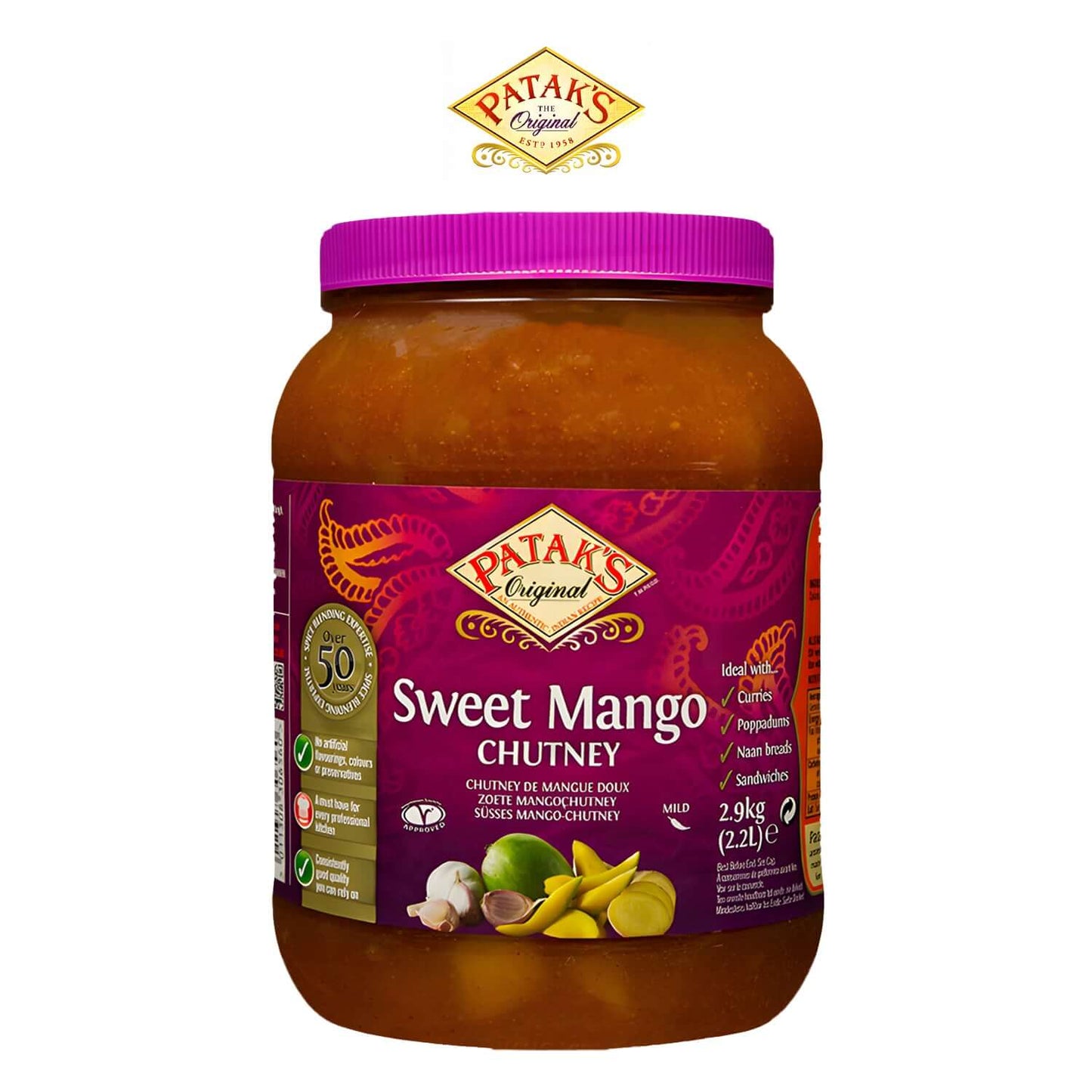 Pataks-Sweet - Mango - Chutney - paste-2.9kg