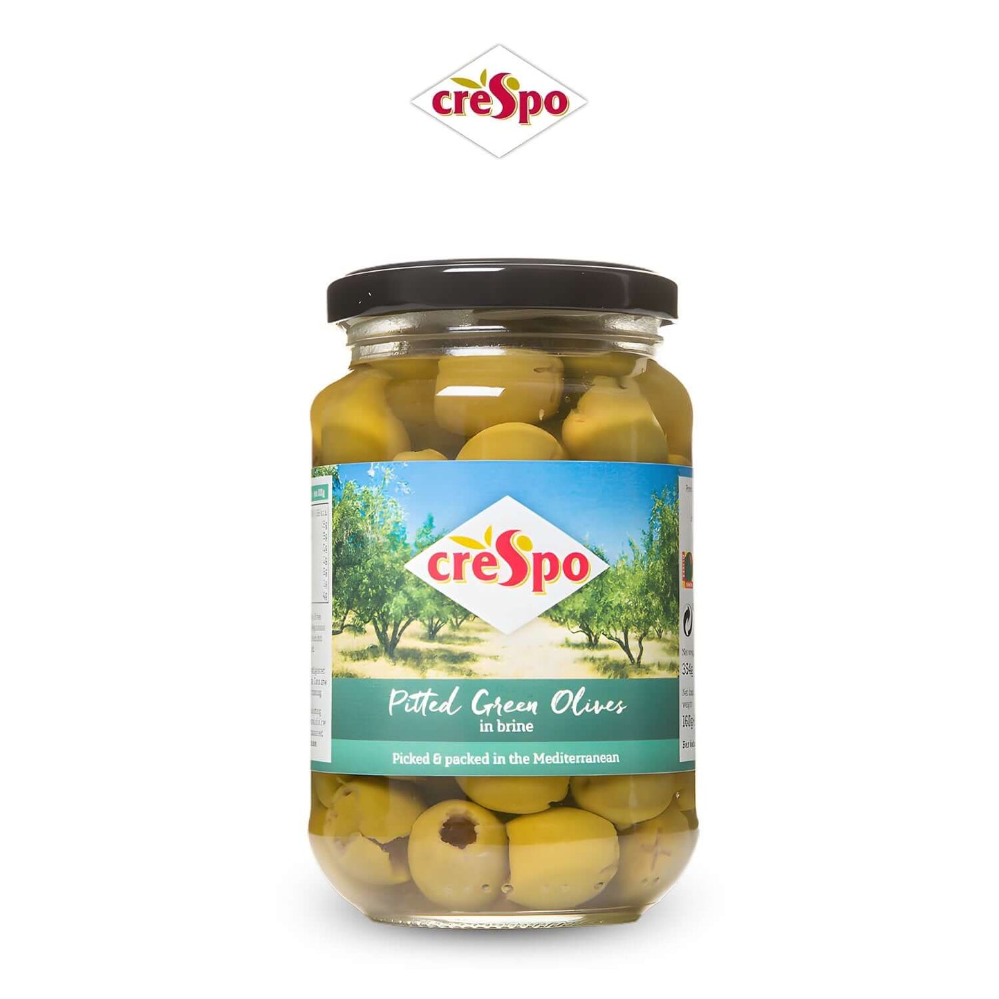 Pitted Green Olvies in Brine - Barkat - Crespo - Barkat
