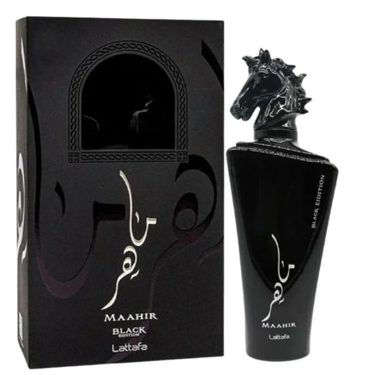 Lattafa Maahir Black Edition Eau de Parfum Spray for Everyone 3.4 Oz 100ml