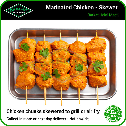 Marinade Chicken Breast Skewer - HMC Barkat Halal Poultry