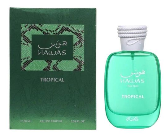 Rasasi Hawas Tropical Eau De Parfum Spray for Men, 3.4 Ounce/100ml
