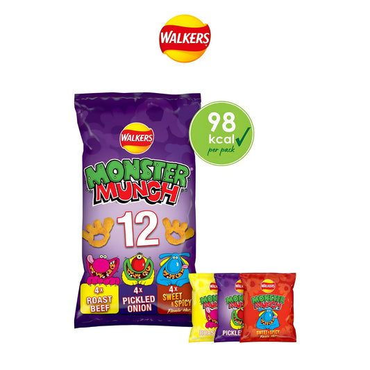 Walkers Monster Munch Variety Multipack Crisps Snacks 12x20g) - Barkat