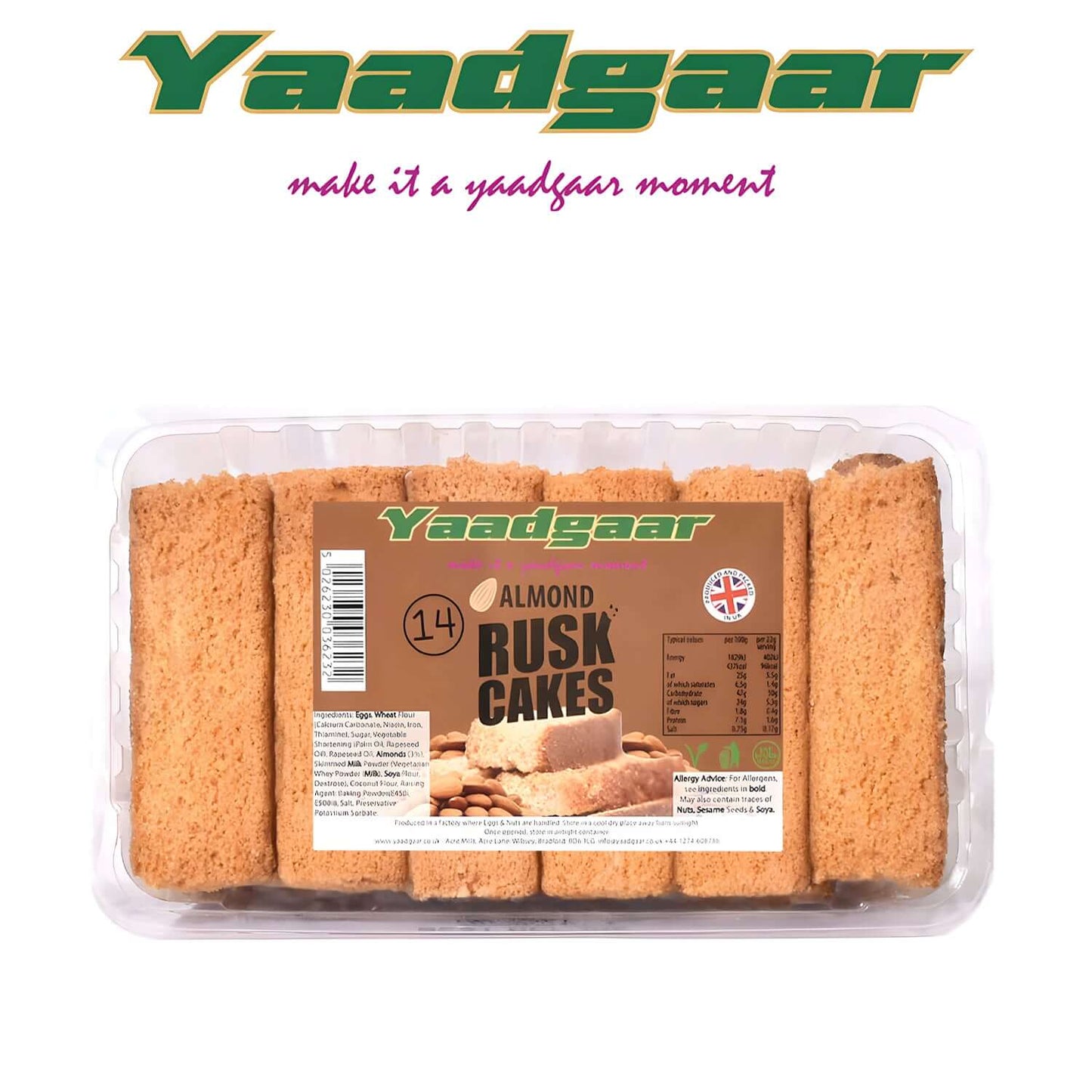 Yaadgaar Almond Rusk Cakes (14 pcs) - Yaadgaar - Barkat